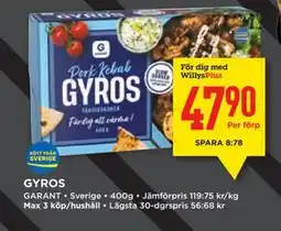 Willys GYROS, Medlemspris erbjuda