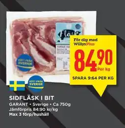 Willys SIDFLÄSK I BIT, Medlemspris erbjuda