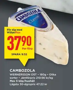 Willys CAMBOZOLA, Medlemspris erbjuda