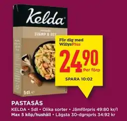 Willys PASTASÅS, Medlemspris erbjuda