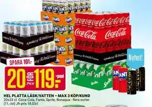 HEL PLATTA LÄSK/VATTEN – MAX 3 KÖP/KUND