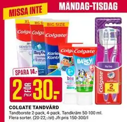 ÖoB COLGATE TANDVÅRD erbjuda