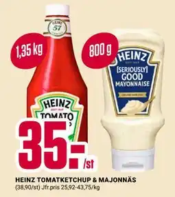 ÖoB HEINZ TOMATKETCHUP & MAJONNÄS erbjuda