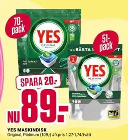 ÖoB YES MASKINDISK erbjuda