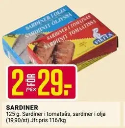 ÖoB SARDINER erbjuda