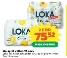 Coop Daglivs Kolsyrat vatten 12-pack, Medlemspris erbjuda