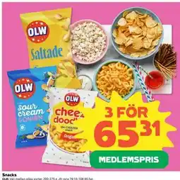 Coop Daglivs Snacks, Medlemspris erbjuda