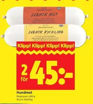 ICA Kvantum Hundmat erbjuda