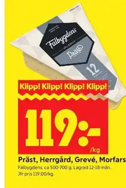 ICA Kvantum Präst, Herrgård, Grevé, Morfars erbjuda