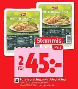 ICA Kvantum Potatisgratäng, rotfruktsgratäng, Medlemspris erbjuda