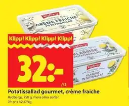 ICA Kvantum Potatissallad gourmet, crème fraiche erbjuda