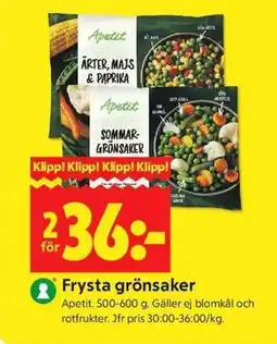 ICA Kvantum Frysta grönsaker erbjuda