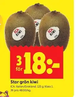 ICA Kvantum Stor grön kiwi erbjuda