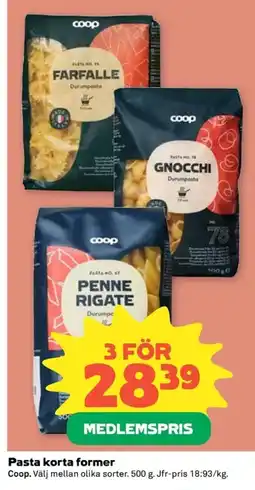 Coop COOP Pasta korta former erbjuda