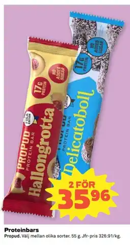 Coop PROPUD Proteinbars erbjuda