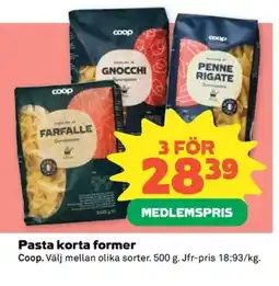 Coop COOP Pasta korta former erbjuda