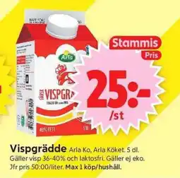 ICA Supermarket ARLA Vispgrädde erbjuda