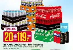 ÖoB Hel platta läsk/vatten erbjuda