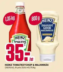 ÖoB HEINZ TOMATKETCHUP & MAJONNÄS erbjuda