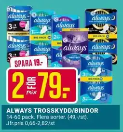 ÖoB ALWAYS TROSSKYDD/BINDOR erbjuda