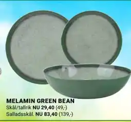 ÖoB MELAMIN GREEN BEAN Skål/tallrik erbjuda