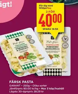Willys Färsk Pasta erbjuda