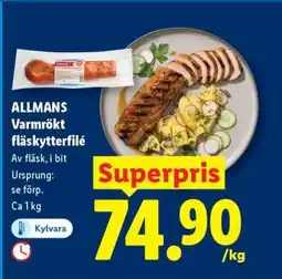Lidl Allmans Varmrökt fläskytterfilé erbjuda
