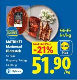 Lidl MATRIKET Marinerad flintastek erbjuda