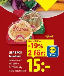 Lidl Liba Bröd Tunnbröd erbjuda