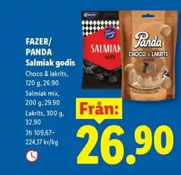 Lidl FAZER/PANDA Salmiak godis erbjuda