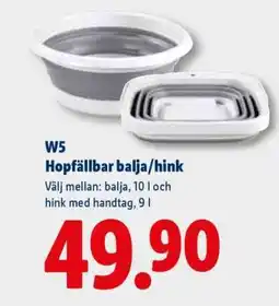 Lidl W5 Hopfällbar balja/hink erbjuda