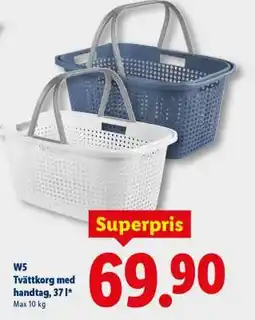 Lidl W5 Tvättkorg med handtag, 37 l erbjuda