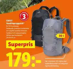 Lidl CRIVIT Vandringsryggsäck erbjuda