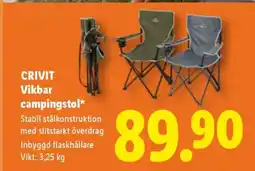 Lidl CRIVIT Vikbar campingstol erbjuda