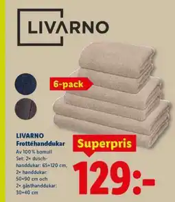 Lidl Livarno Frottéhanddukar erbjuda