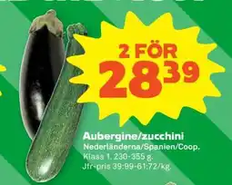 Coop Aubergine, Zucchini erbjuda