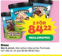 Coop Glass Ben & Jerry’s erbjuda