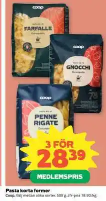 Coop Pasta Korta Former erbjuda