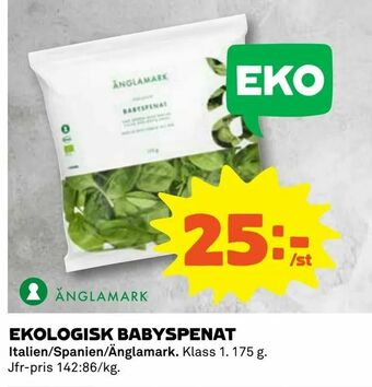 Coop Daglivs Ekologisk babyspenat erbjuda