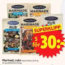 ICA Supermarket Santa Maria Marinad, rubs erbjuda