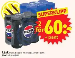 ICA Supermarket PEPSI Läsk erbjuda