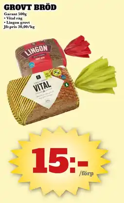 Bonum Matmarknad Garant Grovt bröd erbjuda