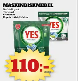 Bonum Matmarknad YES Maskindiskmedel erbjuda