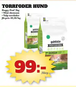 Bonum Matmarknad Doggy Prof Torrfoder hund erbjuda