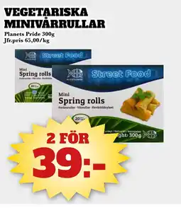 Bonum Matmarknad Planets Pride Vegetariska minivårrullar erbjuda