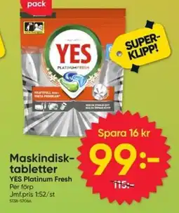 DollarStore YES Maskindisk- tabletter erbjuda
