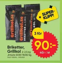 DollarStore Briketter, Grillkol erbjuda
