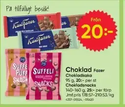 DollarStore Fazer Choklad erbjuda