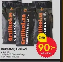 DollarStore Briketter, Grillkol erbjuda