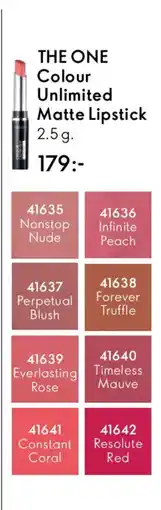 Oriflame THE ONE Colour Unlimited Matte Lipstick erbjuda